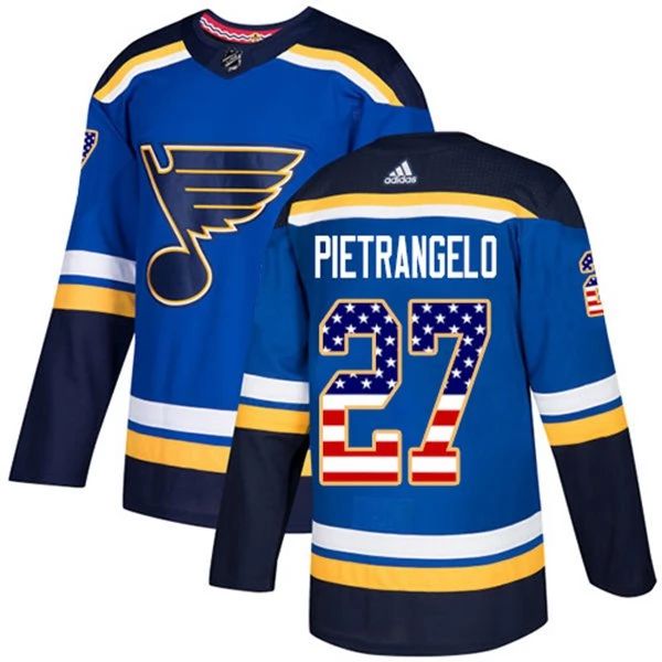 Kinder St. Louis Blues Eishockey Trikot Alex Pietrangelo 27 Blau USA Flag Fashion Authentic